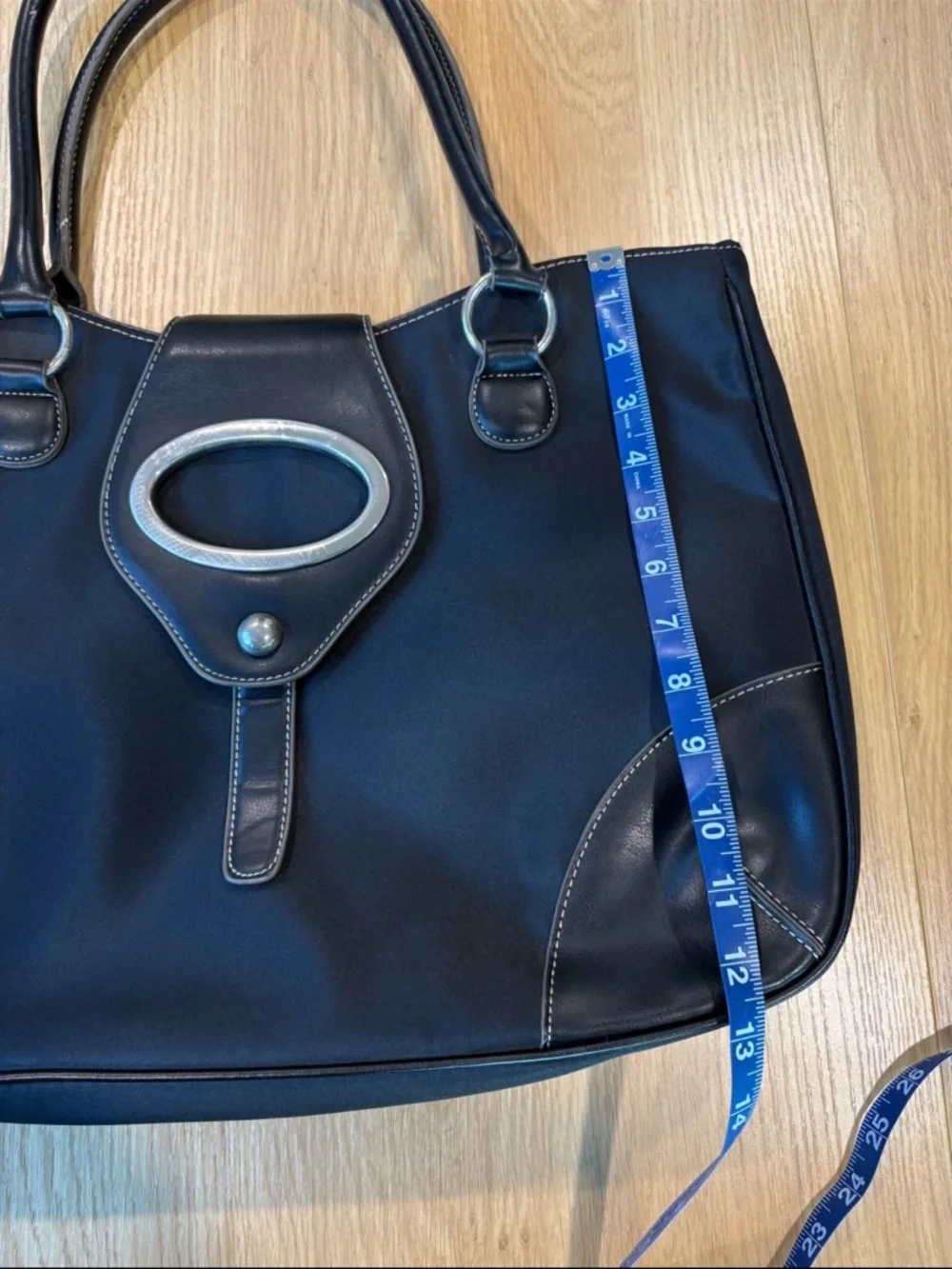 Apostrophe Black Tote with Silver Accents - Picture 8 of 10